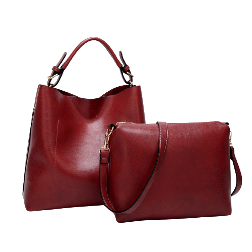 Women Large Capacity PU Leather Top Handle Satchel Tote Bag Set  (Tote Bag + Crossbody bag)