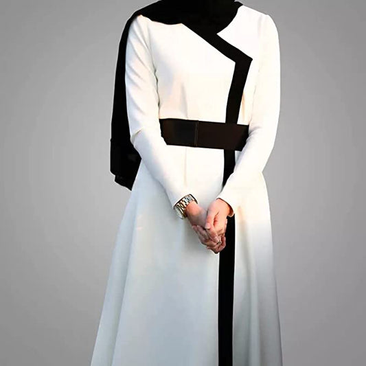 Stylish Maxi Dress With Leather Belt Modest Look